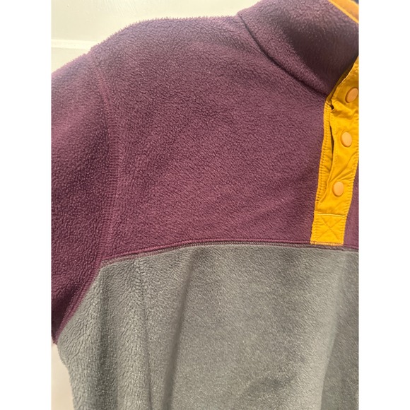 Columbia Steens Mountain Fleece Pullover Purple Grey Snap Neck hiking Mens Small - Picture 3 of 7